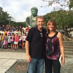 Richards and his wife, Lisa Ellinger, in Japan. Ellinger is the outreach director for the LaFollette School of Public Affairs.