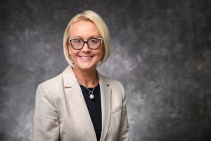 Dorota Grejner-Brzezinska, vice chancellor of research at the University of Wisconsin–Madison, is pictured in a studio portrait on Oct. 1, 2024. (Photo by / UW–Madison)